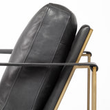 Watson Black Leather Wrap Gold Metal Frame Accent Chair from Mercana - Luna Furniture
