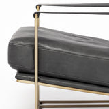 Watson Black Leather Wrap Gold Metal Frame Accent Chair from Mercana - Luna Furniture