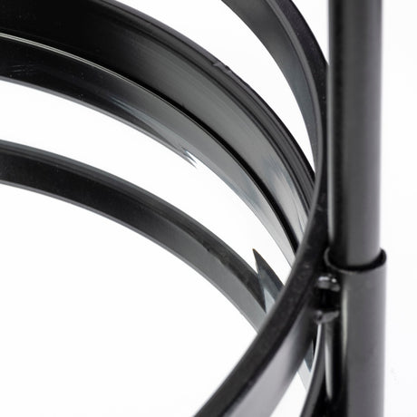 Ada Round Shape Black Metal Frame Two-Tier w/Glass Shelf Bar Cart from Mercana - Luna Furniture