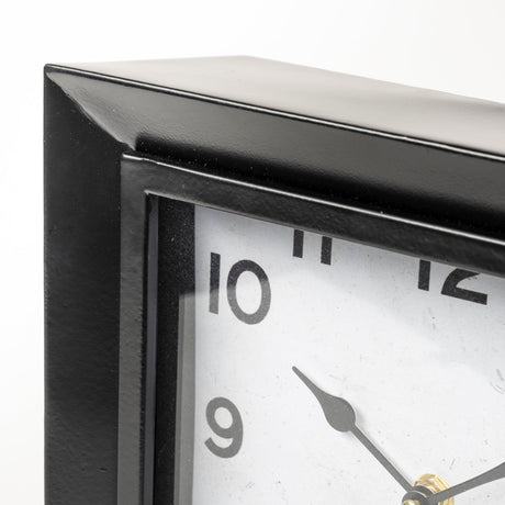 Ralph I Black Metal Square Table Clock from Mercana - Luna Furniture