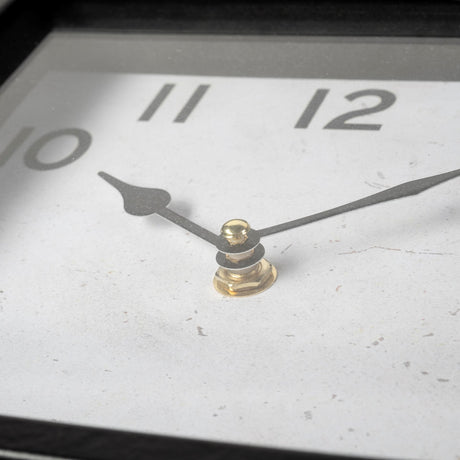 Ralph I Black Metal Square Table Clock from Mercana - Luna Furniture
