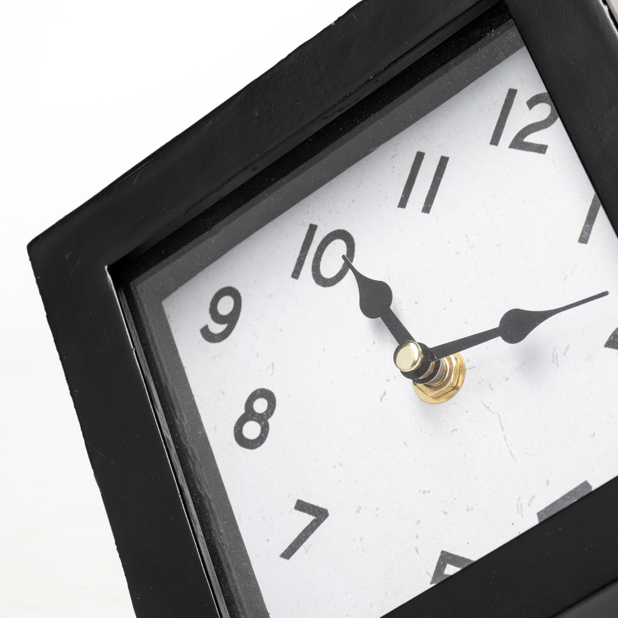 Ralph II Black Metal Cube Table Clock from Mercana - Luna Furniture