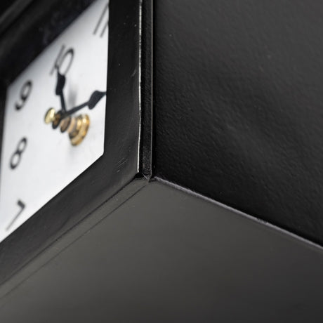 Ralph II Black Metal Cube Table Clock from Mercana - Luna Furniture