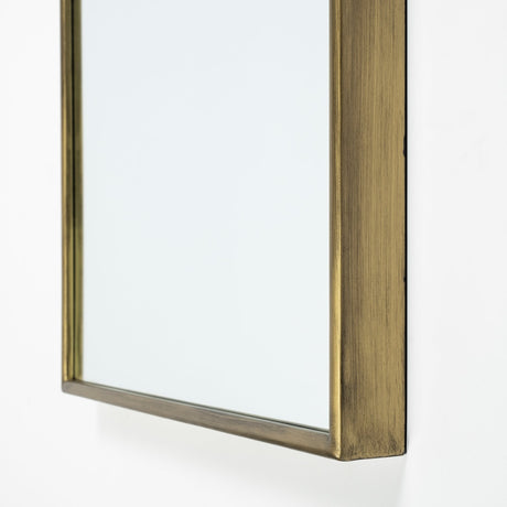 Agatha 28.0L x 2.0W x 70.0H Rounded Arch Gold Metal Frame Full Length Mirror from Mercana - Luna Furniture