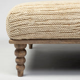 Alder I 42L x 42W Upholstered Cream Seat With Brown Wooden Base Accent Bench from Mercana - Luna Furniture