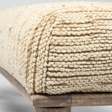 Alder II 55L x 16W Cream Upholstered Seat Wooden Base Accent Bench from Mercana - Luna Furniture