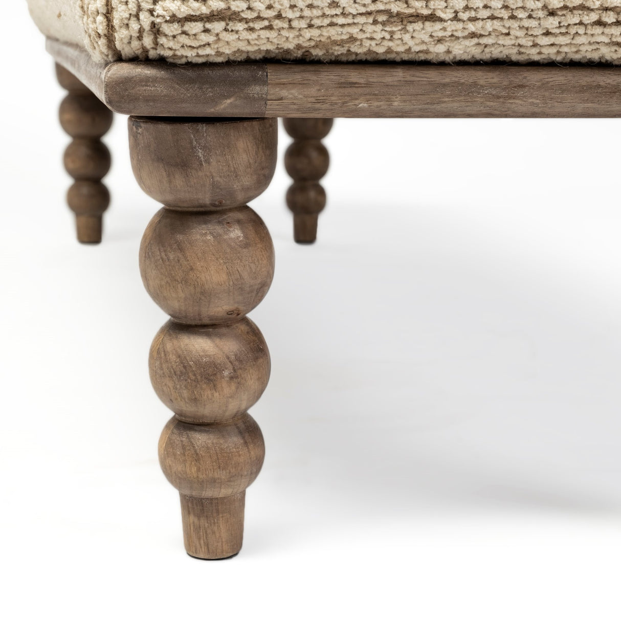 Alder II 55L x 16W Cream Upholstered Seat Wooden Base Accent Bench from Mercana - Luna Furniture