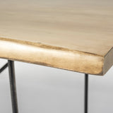 Papillion II 80x40 Rectangular Blonde Live Edge Sold Wood Top Black Metal Base Dining Table from Mercana - Luna Furniture