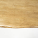 Papillion II 80x40 Rectangular Blonde Live Edge Sold Wood Top Black Metal Base Dining Table from Mercana - Luna Furniture