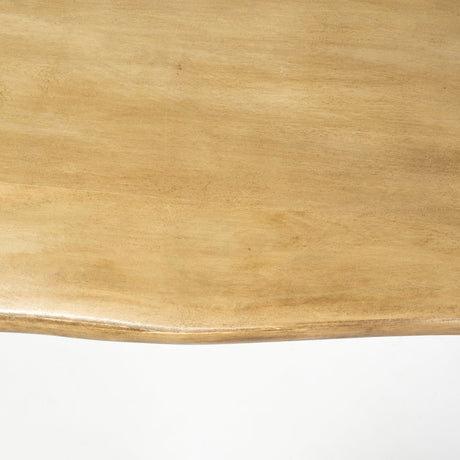 Papillion II 80x40 Rectangular Blonde Live Edge Sold Wood Top Black Metal Base Dining Table from Mercana - Luna Furniture
