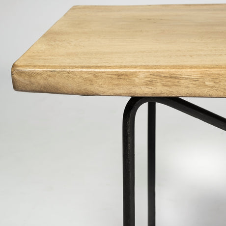 Papillion III 66L x 16W Blonde Wood And Iron Dining Bench from Mercana - Luna Furniture