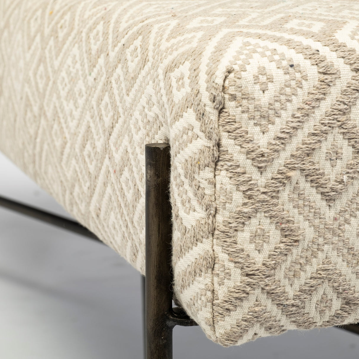 Avery II 55L x 17W Off White Upholstered Seat With Metal Base Accent Bench from Mercana - Luna Furniture