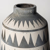 Delaney Large Gray Patterned Ceramic Vase from Mercana - Luna Furniture