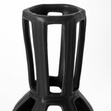 Brunel Small Black Drum-Shaped Ceramic Vase from Mercana - Luna Furniture