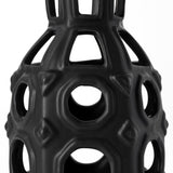 Brunel Small Black Drum-Shaped Ceramic Vase from Mercana - Luna Furniture