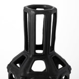 Brunel Large Black Drum-Shaped Ceramic Vase from Mercana - Luna Furniture