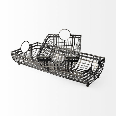 Kenneth (Set of 2) 24L x 12W Gray Metal Baskets from Mercana - Luna Furniture