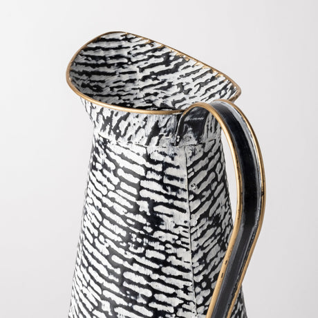 Colette Small Black/White Patterned Vase from Mercana - Luna Furniture