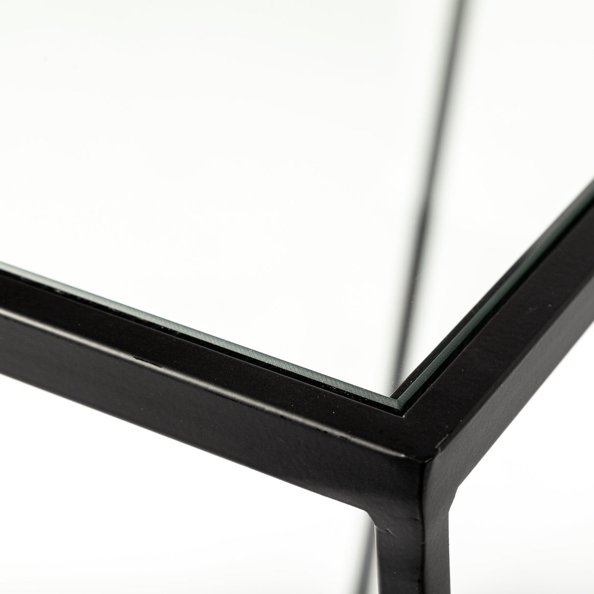 Arya (Set of 2) 24L x 10W Black Rectangular Glass Top Iron Frame Accent Table from Mercana - Luna Furniture