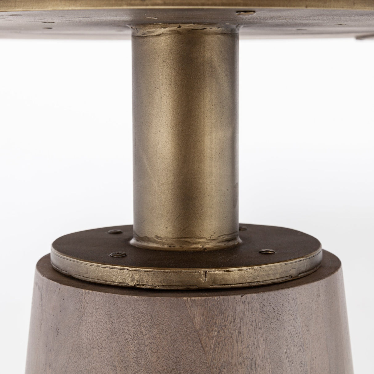 Maxwell II 54" Round Brown Solid Wood Top Brown Wood/Gold Metal Base Dining Table from Mercana - Luna Furniture