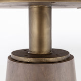 Maxwell II 54" Round Brown Solid Wood Top Brown Wood/Gold Metal Base Dining Table from Mercana - Luna Furniture