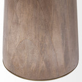 Maxwell II 54" Round Brown Solid Wood Top Brown Wood/Gold Metal Base Dining Table from Mercana - Luna Furniture