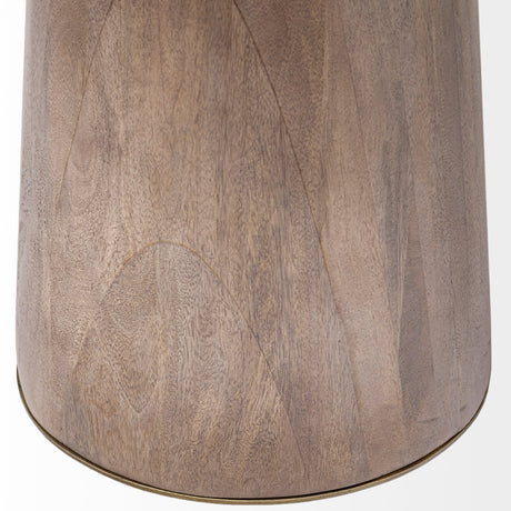 Maxwell II 54" Round Brown Solid Wood Top Brown Wood/Gold Metal Base Dining Table from Mercana - Luna Furniture