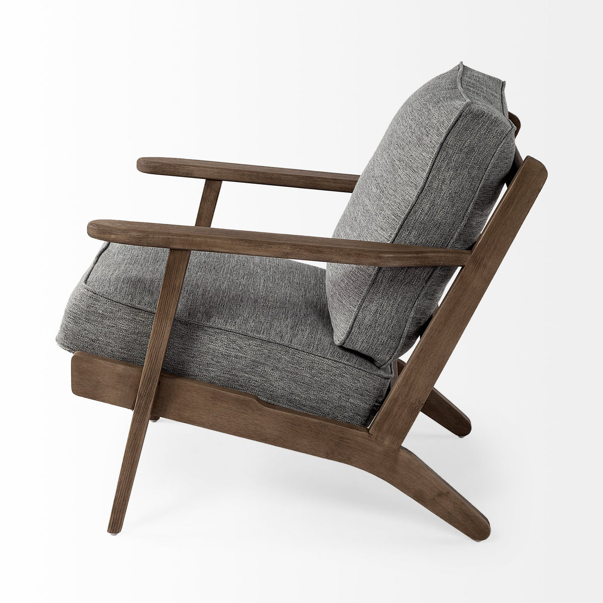 Olympus V Castlerock Grey Fabric Wrapped Brown Wooden Frame Accent Chair from Mercana - Luna Furniture