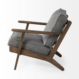 Olympus V Castlerock Grey Fabric Wrapped Brown Wooden Frame Accent Chair from Mercana - Luna Furniture