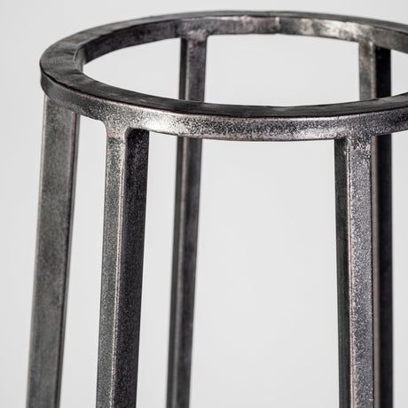 Bella Small Black Metal Cylindrical Cage Candle Holder Lantern from Mercana - Luna Furniture