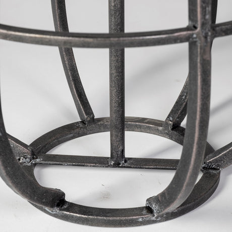 Bella Small Black Metal Cylindrical Cage Candle Holder Lantern from Mercana - Luna Furniture