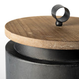 Cyril (Set of 2) Gray Metal W/ Brown Wood Lids Jars from Mercana - Luna Furniture