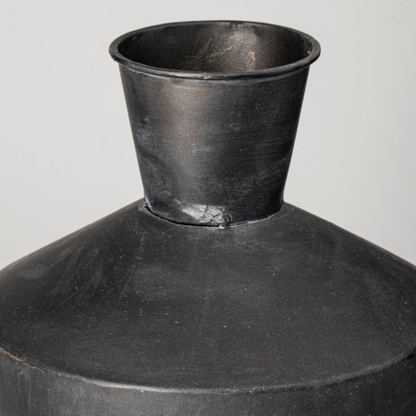Asher Set of Two Black Metal Urns from Mercana - Luna Furniture