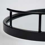Ansel 20L x 14W Black Metal Mirrored Bottom Oval Serving Tray from Mercana - Luna Furniture