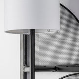 Navin 10x46.5 Black Metal Body White Fabric Shade Rectangular Wall Sconce from Mercana - Luna Furniture