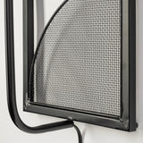 Navin 10x46.5 Black Metal Body White Fabric Shade Rectangular Wall Sconce from Mercana - Luna Furniture