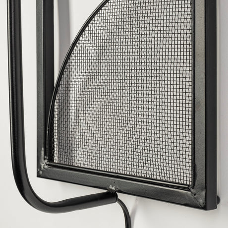 Navin 10x46.5 Black Metal Body White Fabric Shade Rectangular Wall Sconce from Mercana - Luna Furniture