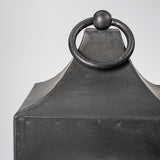 Ina Short Charcoal Metal Candle Holder Lantern from Mercana - Luna Furniture