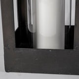 Ina Short Charcoal Metal Candle Holder Lantern from Mercana - Luna Furniture
