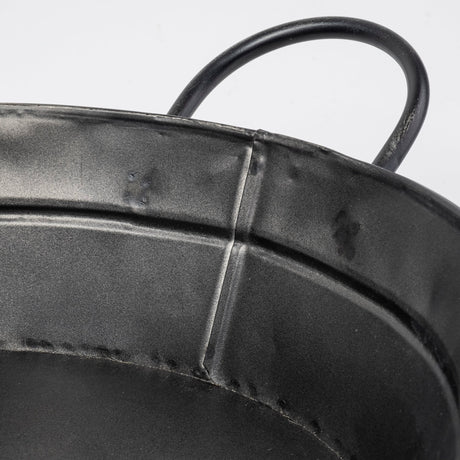 Reno 20L x 14W Black Metal Vintage Inspired Basket from Mercana - Luna Furniture