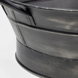 Reno 20L x 14W Black Metal Vintage Inspired Basket from Mercana - Luna Furniture