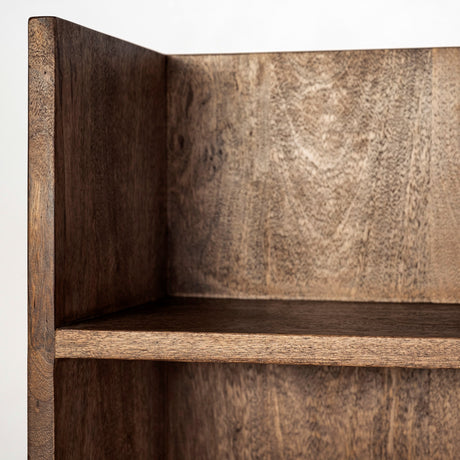 Glenn V 56L x 17W Dark Brown Wood w/ Cream Fabric Seat, 3 Drawers Hall Tree from Mercana - Luna Furniture