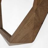 Aramis II 41L x 41H Octagon Brown Wood Frame Wall Mirror from Mercana - Luna Furniture