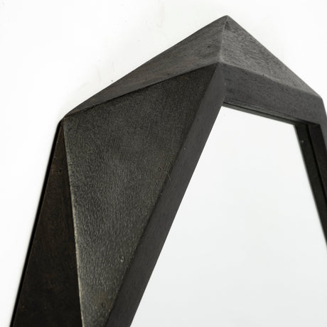 Aramis II 41L x 41H Octagon Black Wood Frame Wall Mirror from Mercana - Luna Furniture