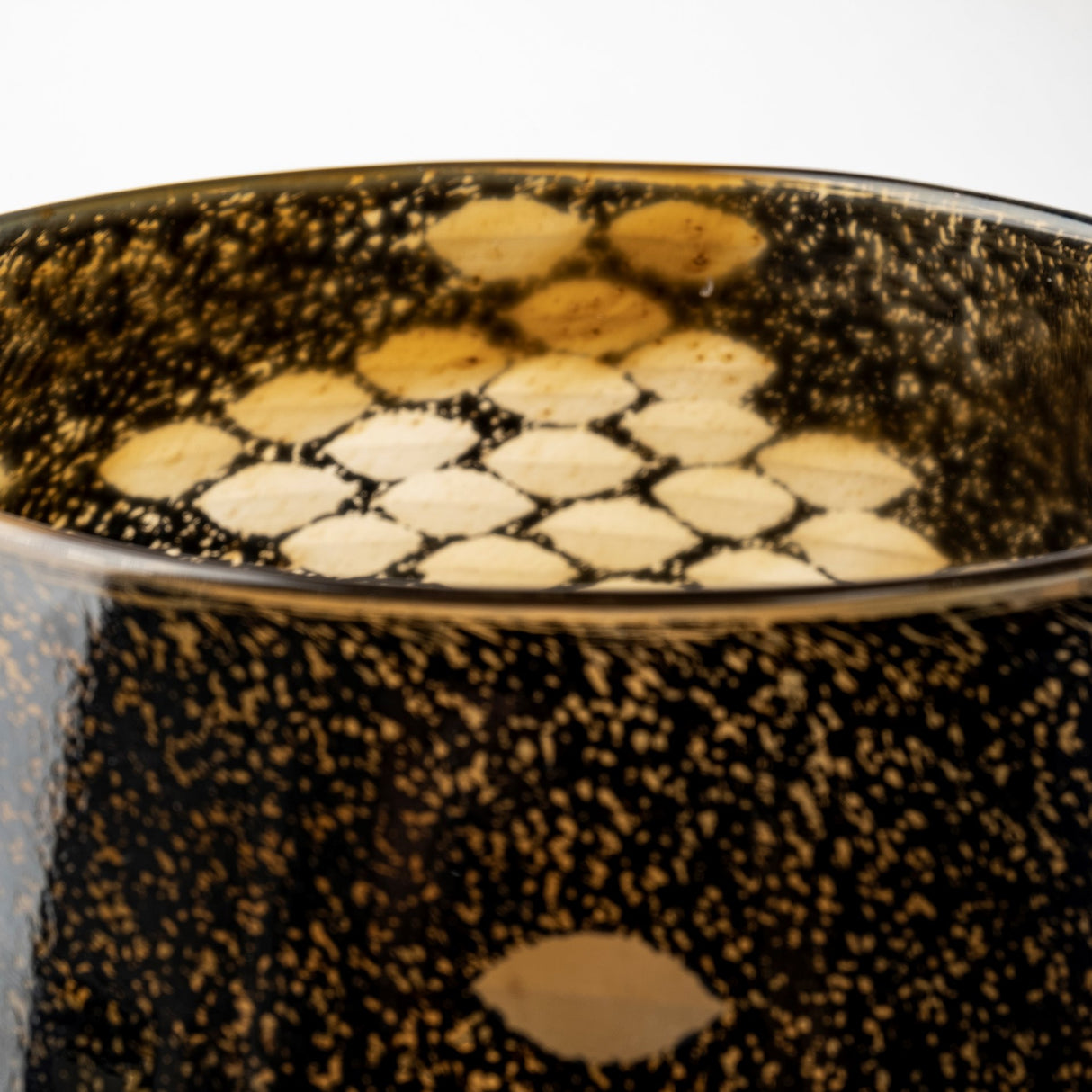 Mojave Small Black and Gold Detail Glass Vase from Mercana - Luna Furniture