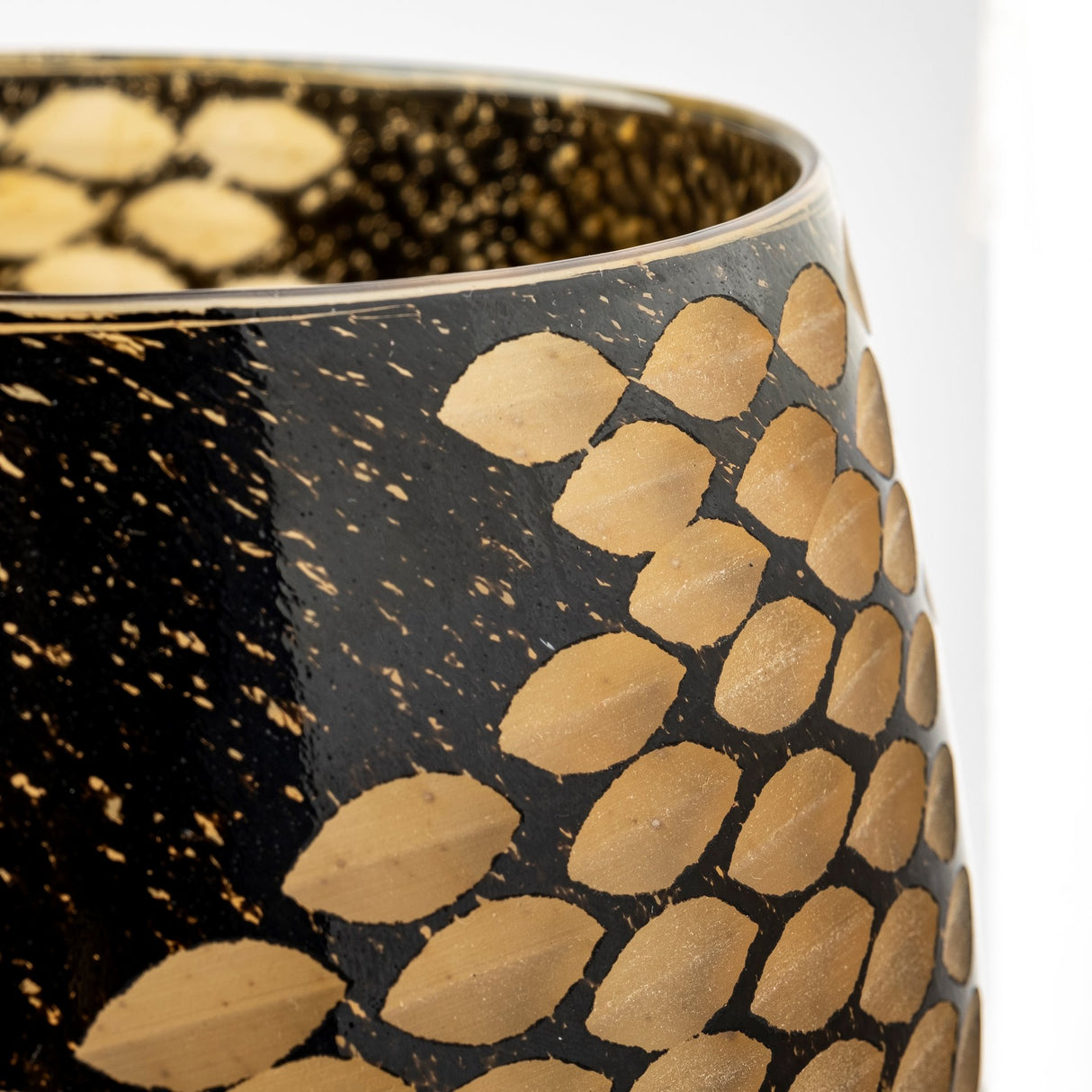 Mojave Large Black and Gold Detail Glass Vase from Mercana - Luna Furniture