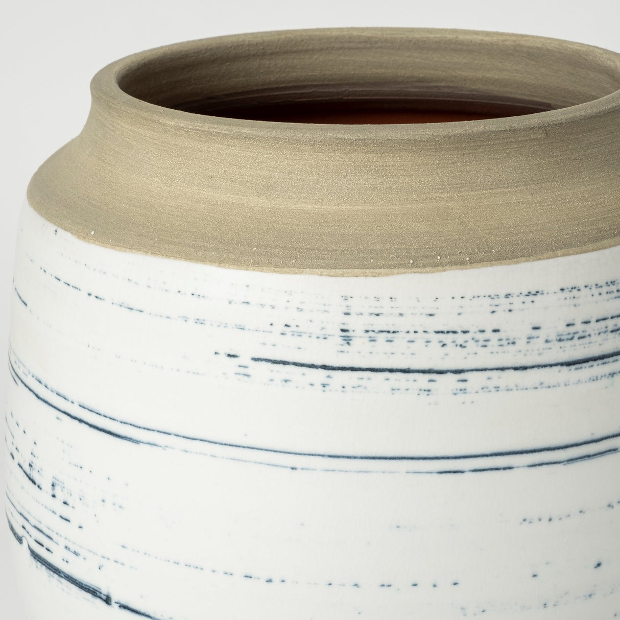 Sonnett Tall White/Blue Ceramic Vase from Mercana - Luna Furniture