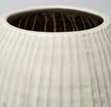 Reyan Large 28.5" Pearl White Ceramic Striped Vase from Mercana - Luna Furniture