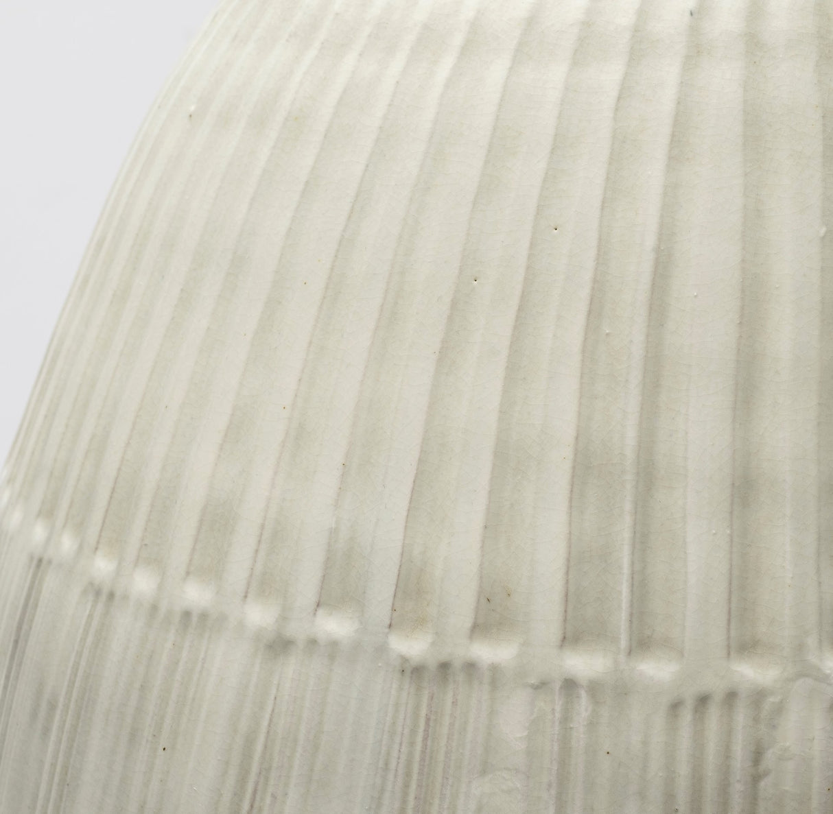 Reyan Large 28.5" Pearl White Ceramic Striped Vase from Mercana - Luna Furniture