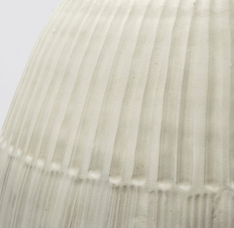 Reyan Large 28.5" Pearl White Ceramic Striped Vase from Mercana - Luna Furniture